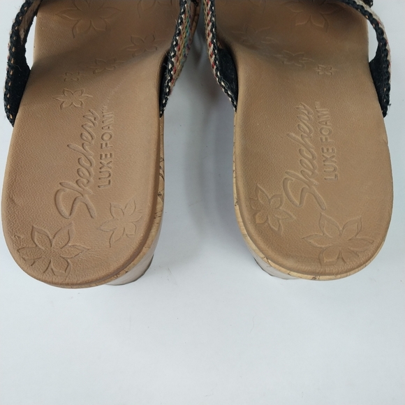 Skechers Beverly Delighted Womens 10 Luxe Foam Rainbow Woven Open Toe Sandals - Picture 5 of 9